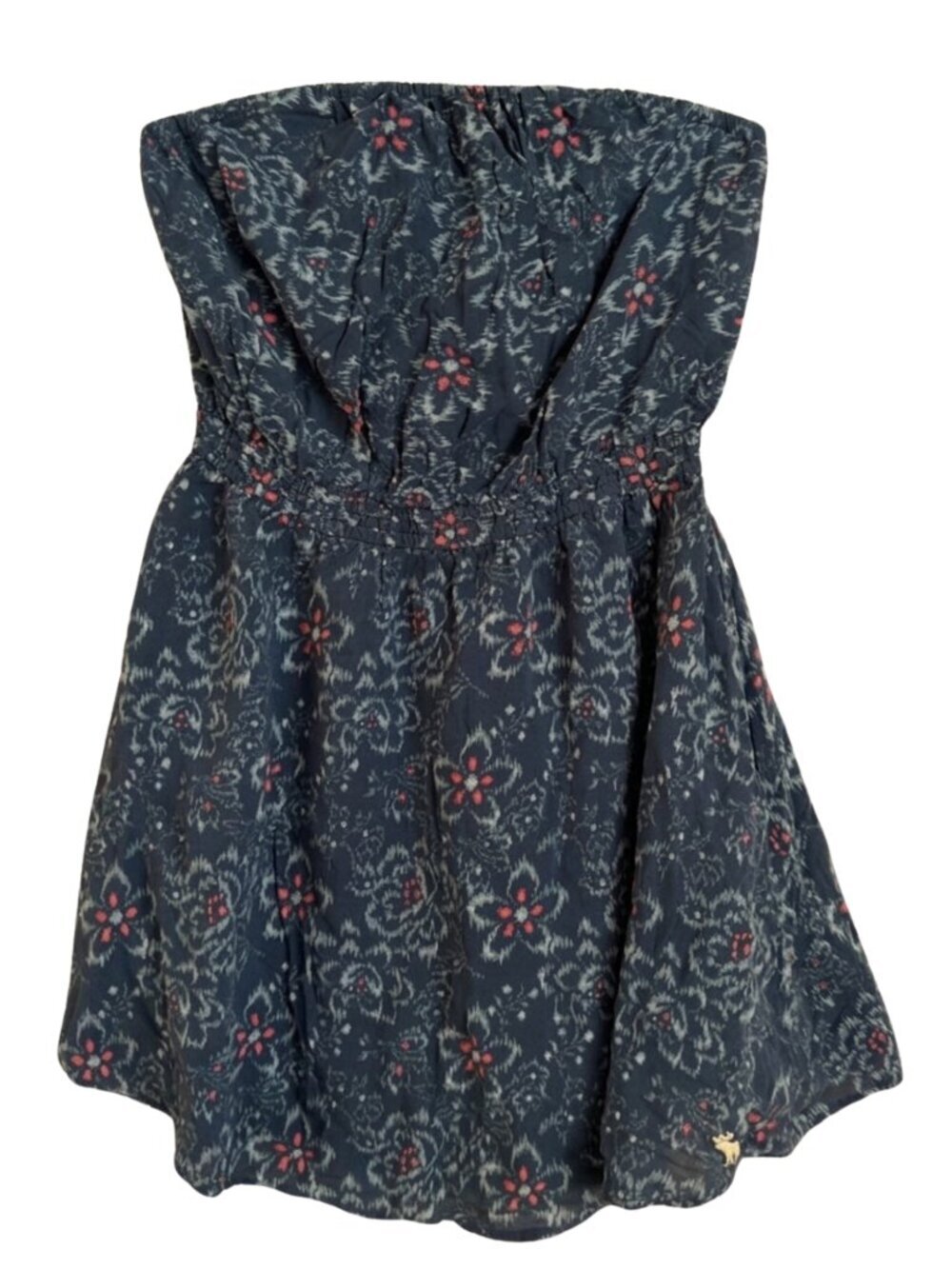 Abercrombie & Fitch Strapless Floral Mini Dress S Blue Pink Boho Summer Party